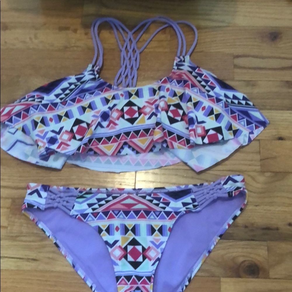 Ruffle purple bikini